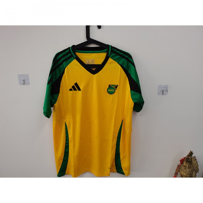 STOCK CLEARANCE [SIZE M] 2024 Jamaica Home Yellow Green Jersey Version Short Sleeve-8955065