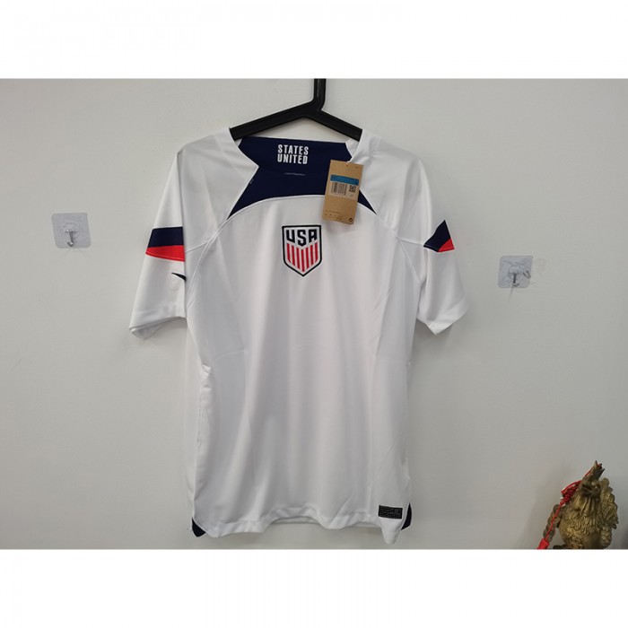 STOCK CLEARANCE [SIZE M] 2022 USA Home White Jersey Version Short Sleeve-2182468