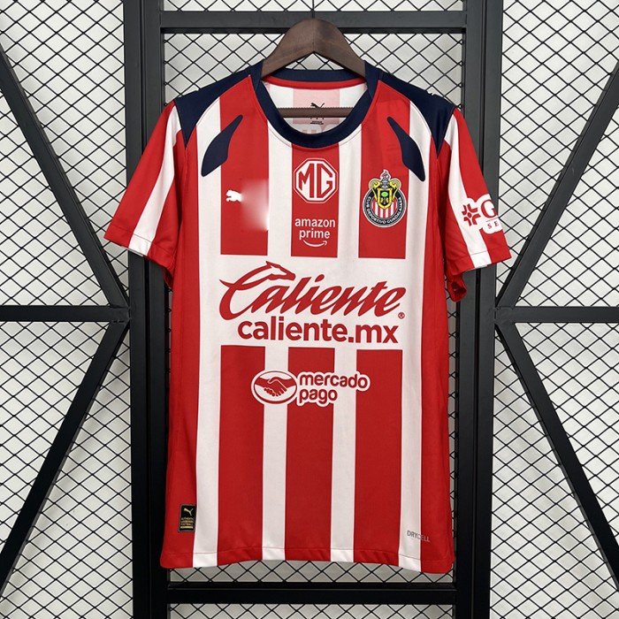 25/26 Chivas Home Red White Jersey Version Short Sleeve-4758018