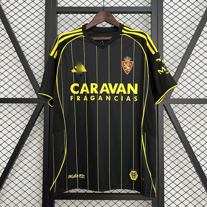 25/26 Zaragoza Away Black Jersey Version Short Sleeve-6215758