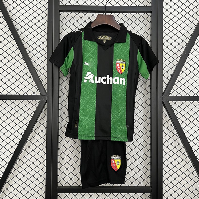 25/26 Kids Lens Away Green Black Kids Jersey Kit Short Sleeve (Shirt + Short)-9880546