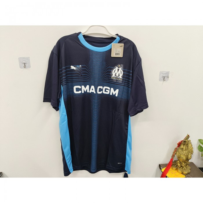 STOCK CLEARANCE [SIZE 3XL] 25/26 Marseille Away Navy Blue White Jersey Version Short Sleeve-5943163