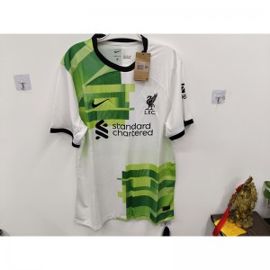 STOCK CLEARANCE [SIZE XXL] 23/24 Liverpool Away White Green Jersey Kit Short Sleeve-8174740