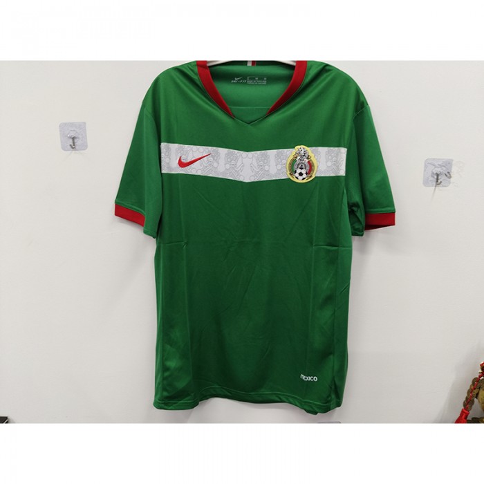 STOCK CLEARANCE [SIZE M] Retro 2006 Mexico Home Green Jersey Kit Short Sleeve-5491181
