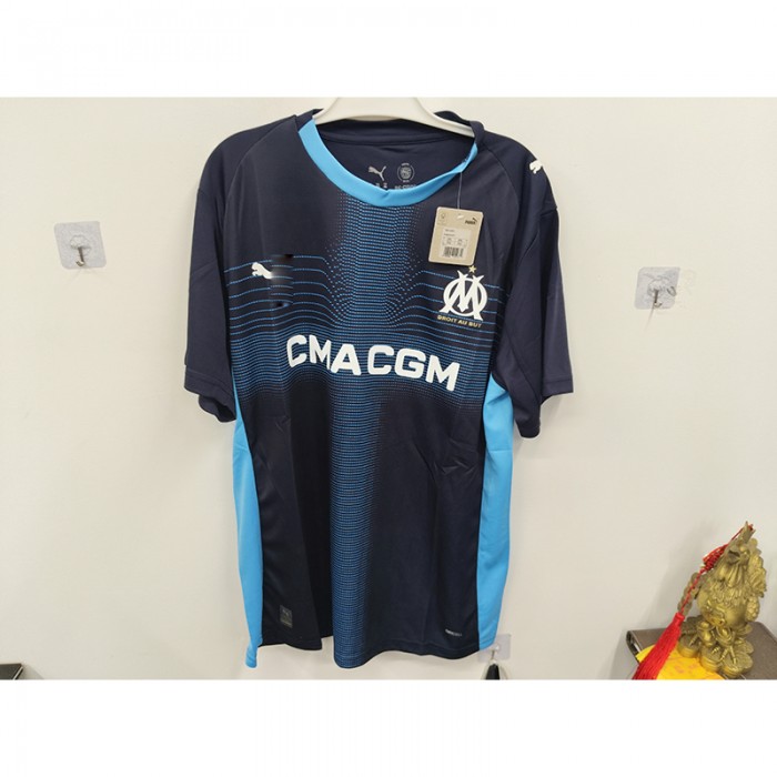 STOCK CLEARANCE [SIZE XXL] 25/26 Marseille Away Navy Blue White Jersey Version Short Sleeve-7802693