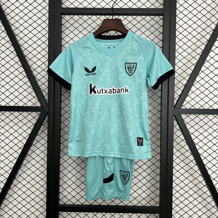 25/26 Kids Athletic Bilbao Third Away Green Kids Jersey Kit Short Sleeve (Shirt + Short)-5454520