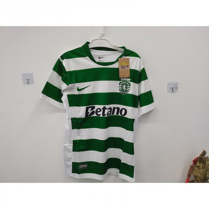 STOCK CLEARANCE [SIZE S] 25/26 Lisbon Home Stadium Whtie Green Jersey Version Short Sleeve-4522034