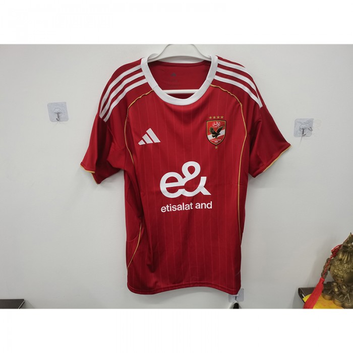 STOCK CLEARANCE [SIZE L] 2025 Al Ahly FC Home Red Jersey Version Short Sleeve-6778902
