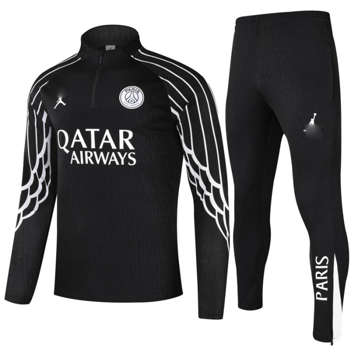 25/26 Paris Saint-Germain PSG Black White Edition Classic Jacket Training Suit (Top+Pant)-4819361