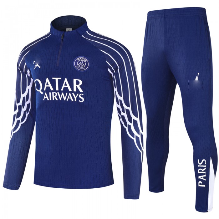 25/26 Paris Saint-Germain PSG Nvay Blue White Edition Classic Jacket Training Suit (Top+Pant)-1894278