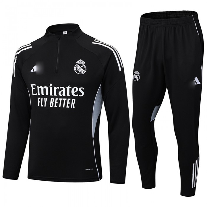 25/26 Real Madrid Black Edition Classic Jacket Training Suit (Top+Pant)-1170928