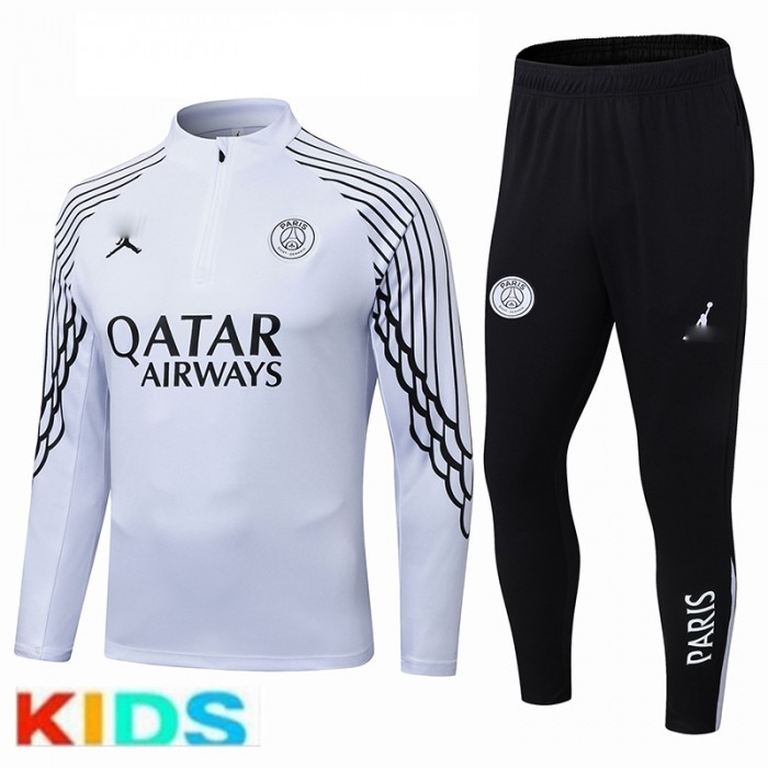 25/26 Kids Paris Saint-Germain PSG White Kids Edition Classic Jacket Training Suit (Top+Pant)-2064370