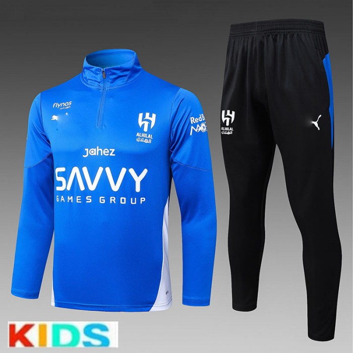 25/26 Kids Leyard Crescent Blue Kids Edition Classic Jacket Training Suit (Top+Pant)-9890184