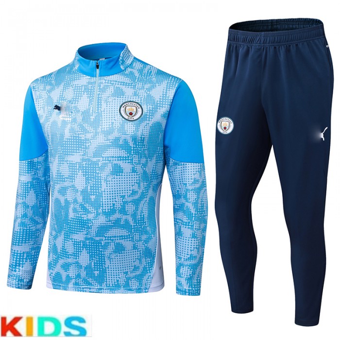 25/26 Kids Manchester City Blue Kids Edition Classic Jacket Training Suit (Top+Pant)-6051363