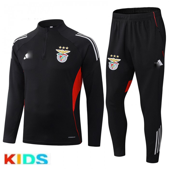 25/26 Kids Benfica Black Kids Edition Classic Jacket Training Suit (Top+Pant)-1099574