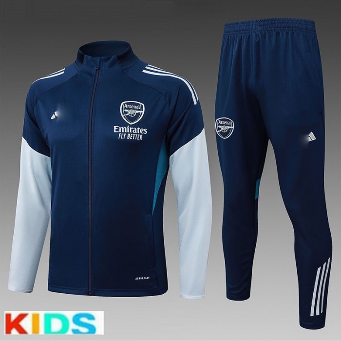 25/26 Kids Arsenal Navy Blue Kids Edition Classic Jacket Training Suit (Top+Pant)-7670024