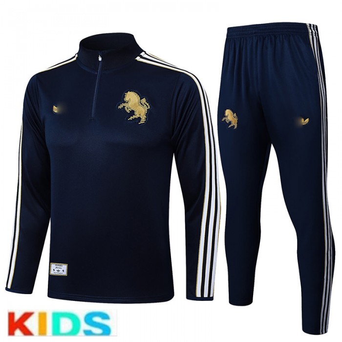 25/26 Kids Juventus Nvay Blue Kids Edition Classic Jacket Training Suit (Top+Pant)-5430159