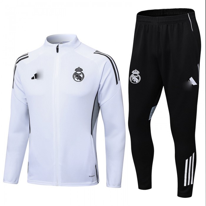25/26 Real Madrid White Edition Classic Jacket Training Suit (Top+Pant)-1925256