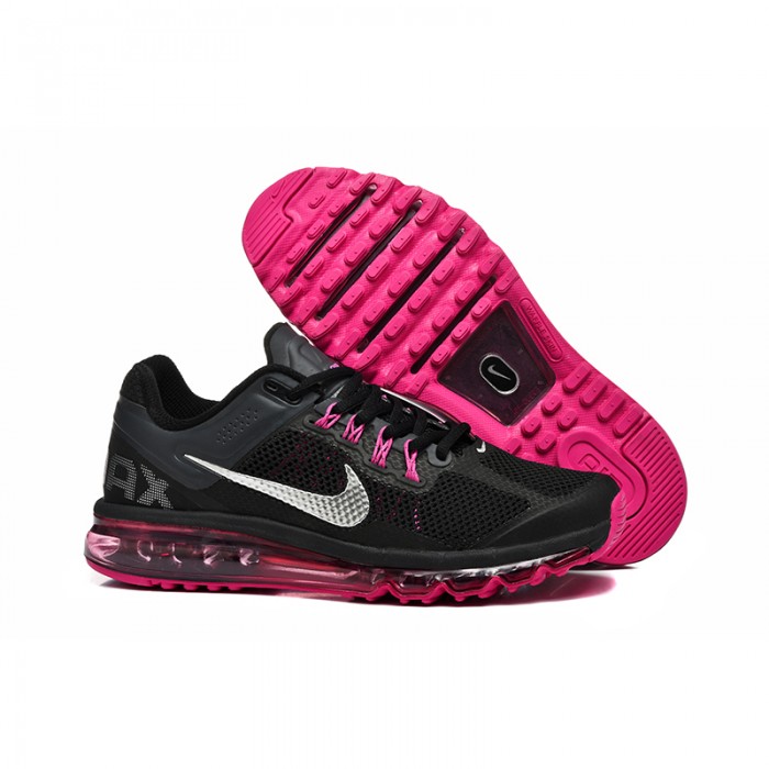 Air Max 2013 Women Running Shoes-Black/Roes Red-2104243
