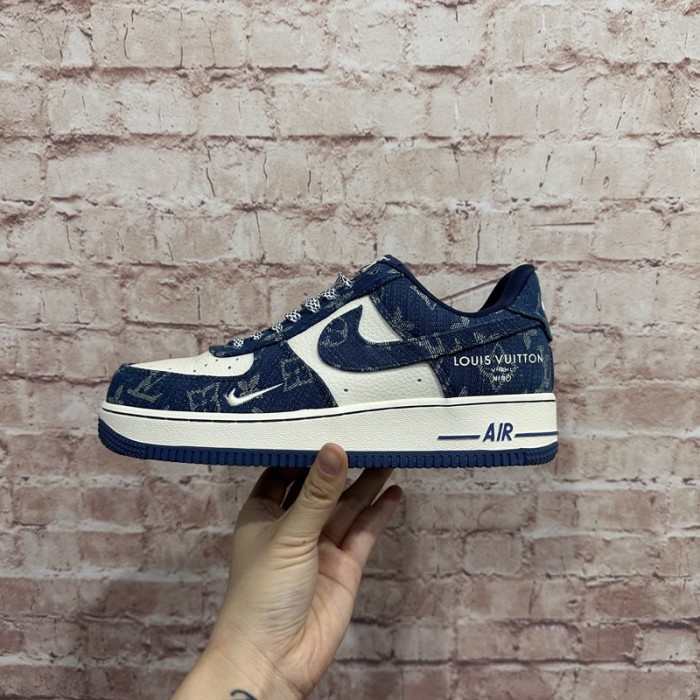 AIR FORCE 1‘07 AF1 Running Shoes-Navy Blue/White-7437401