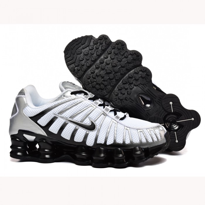 Air Max Shox TL Running Shoes-White/Black-6607137