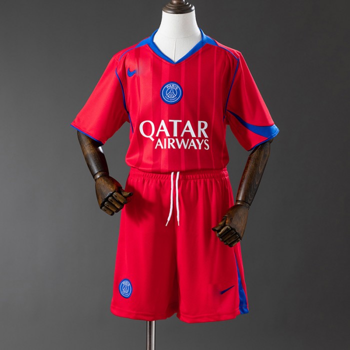 25/26 Kids Paris Saint-Germain PSG Third Away Red Kids Jersey Kit Short Sleeve (Shirt + Short)-8622658