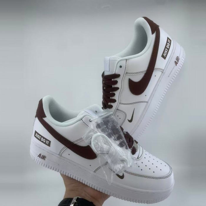 AIR FORCE 1‘07 AF1 Running Shoes-White/Brown-7358860