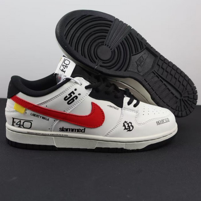 SB Dunk Low F40 Running Shoes-White/Red-489270