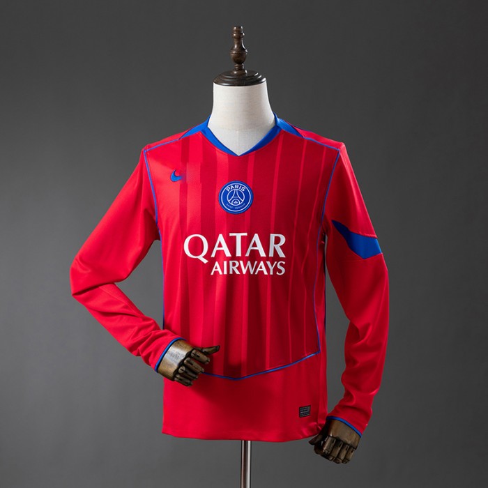 25/26 Paris Saint-Germain PSG Third Away Red Jersey Version Long Sleeve-8941044