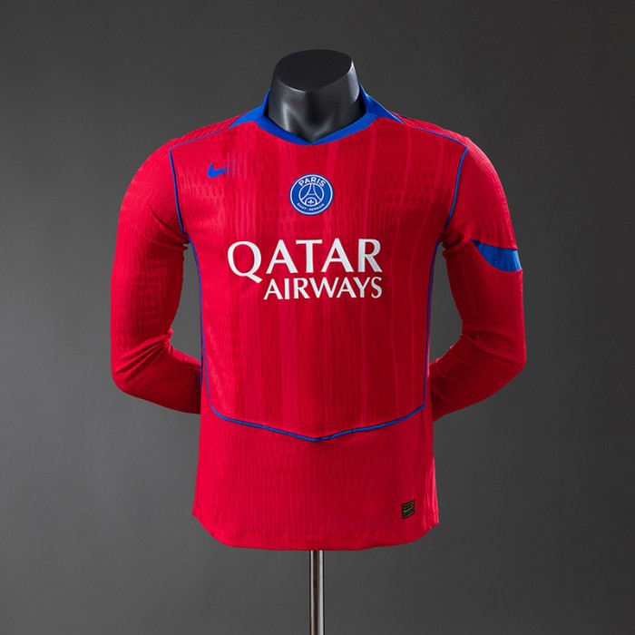25/26 Paris Saint-Germain PSG Third Away Red Jersey Version Long Sleeve (Player Version)-3015106
