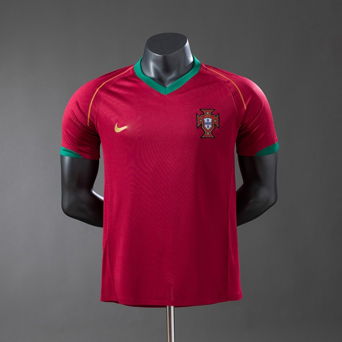 Retro 2006 Portugal Home Red Jersey Version Short Sleeve (Player Version)-3191839