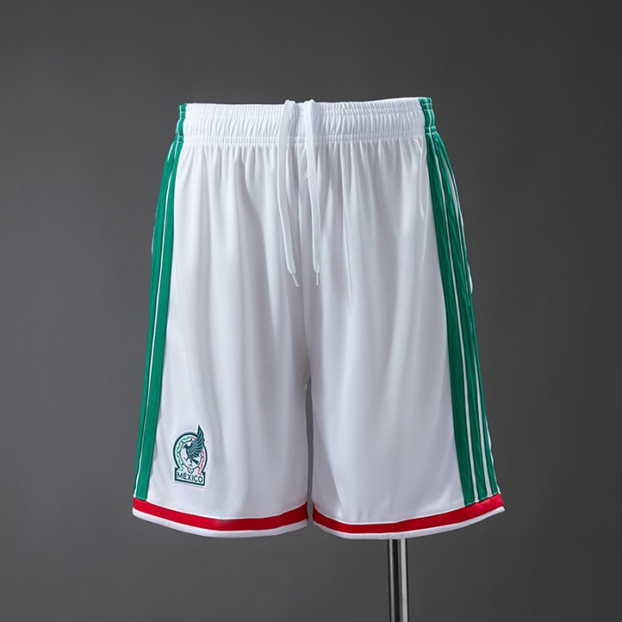 2026 World Cup Mexico Home White Green Shorts Jersey-4785895