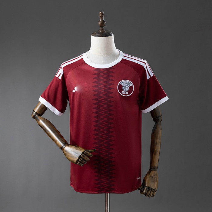 2026 World Cup Qatar Home Wine Red Jersey Version Short Sleeve-3068444