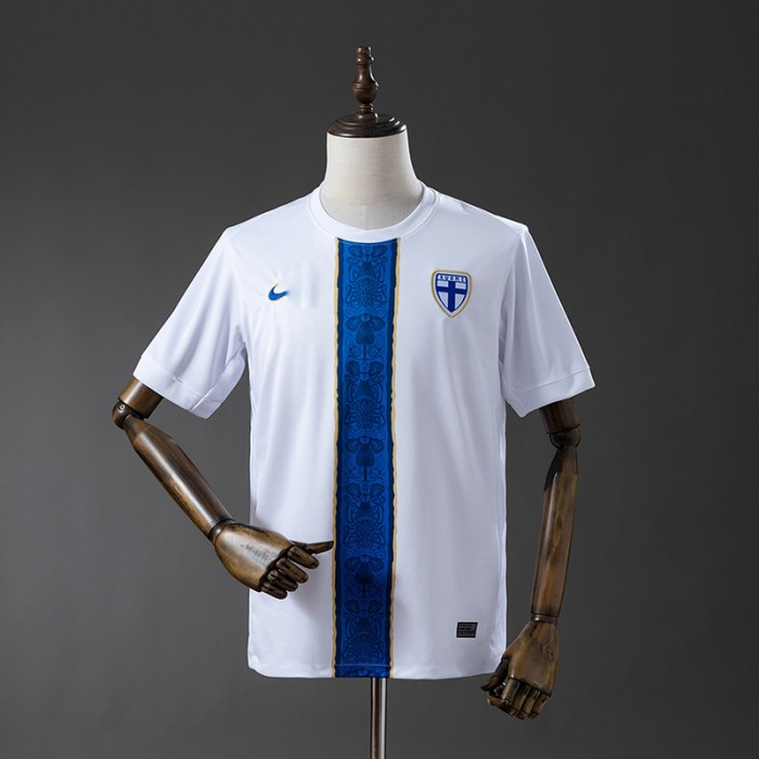 2026 World Cup Finland Home White Blue Jersey Version Short Sleeve-2861287
