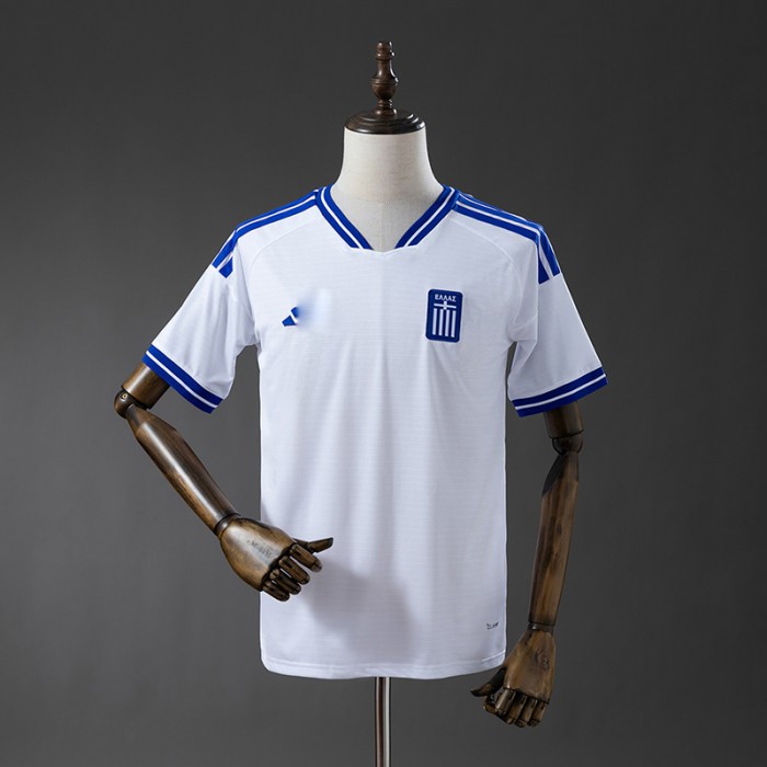 2026 World Cup Greece Home White Blue Jersey Version Short Sleeve-3266372