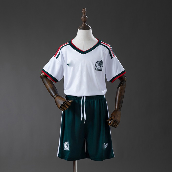 2026 World Cup Mexico Away White Kids Jersey Version Short Sleeve (Shirt + Short)-2720853