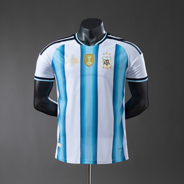 2026 World Cup Argentina Home White Blue Jersey Version Short Sleeve (Player Version)-3369316