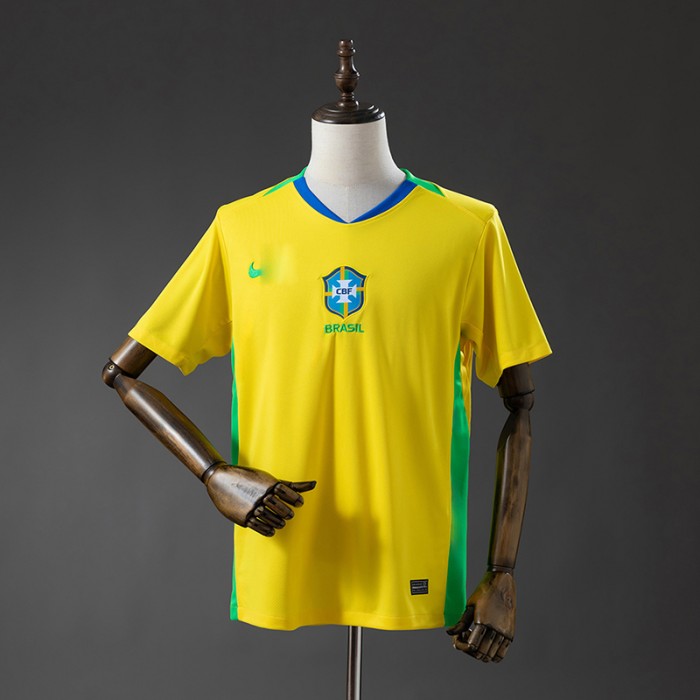 2025 Brazil Home Yellow Jersey Version Short Sleeve-5168639