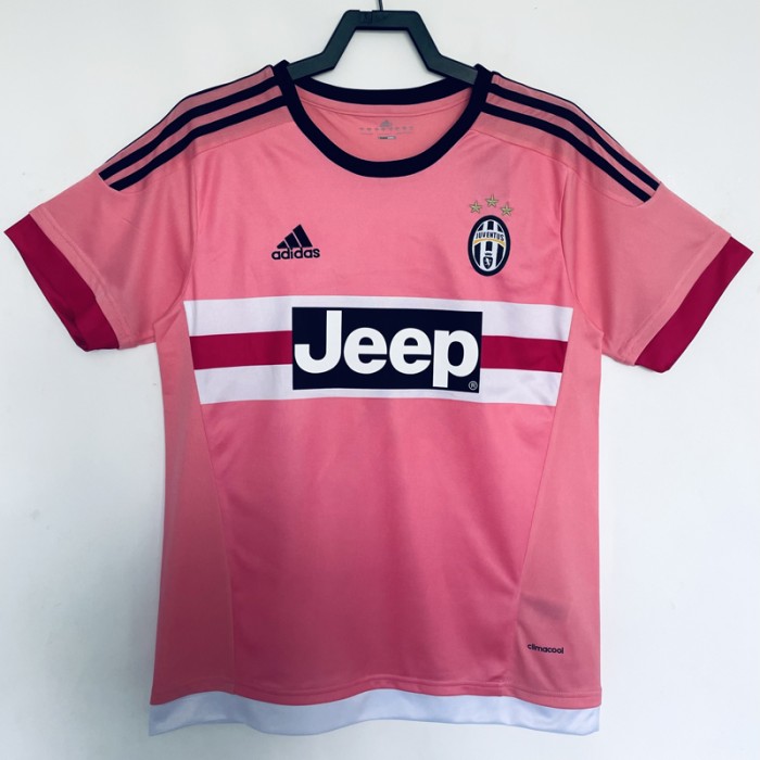 Retro 15/16 Juventus Away Pink Jersey Version Short Sleeve-249044