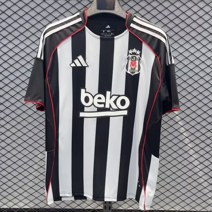 25/26 Beşiktaş J.K Home Black White Jersey Version Short Sleeve-2814021