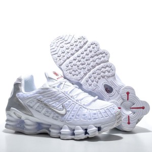 Air Max Shox TL Running Shoes-White/Silver-5511626